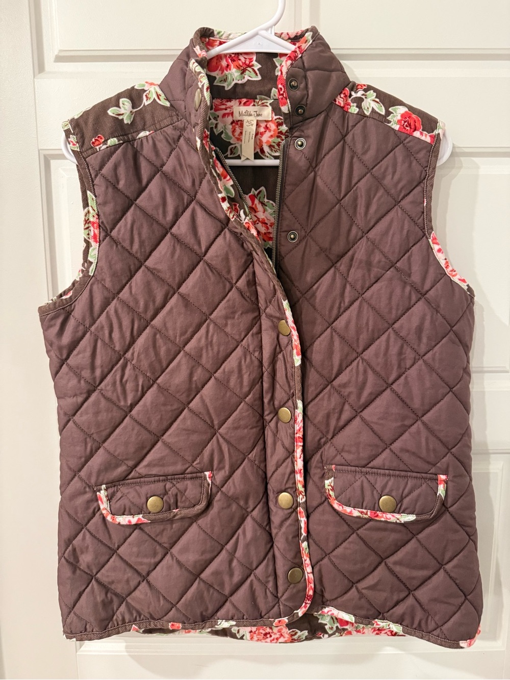 Matilda Jane Brown Floral Corduroy Jacket with Pink and Green Flowers